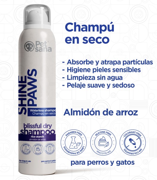 SHINE PAWS DRY CHAMPU 300ML imagen 2